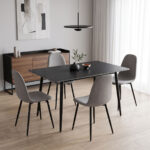 Gustas table black marble sintered stone-black metal 120x80x76cm