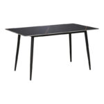 Gustas table black marble sintered stone-black metal 140x80x76cm - Image 2