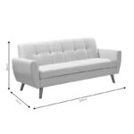 3 seater sofa Decency fabric beige 203x75x86 cm - Слика 5