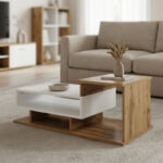 Coffee table Nuvele sonoma-white color 90x50x35cm