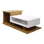 Coffee table Nuvele sonoma-white color 90x50x35cm - Image 4