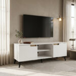 TV cabinet Kemvio sonoma-white 120x38x44cm