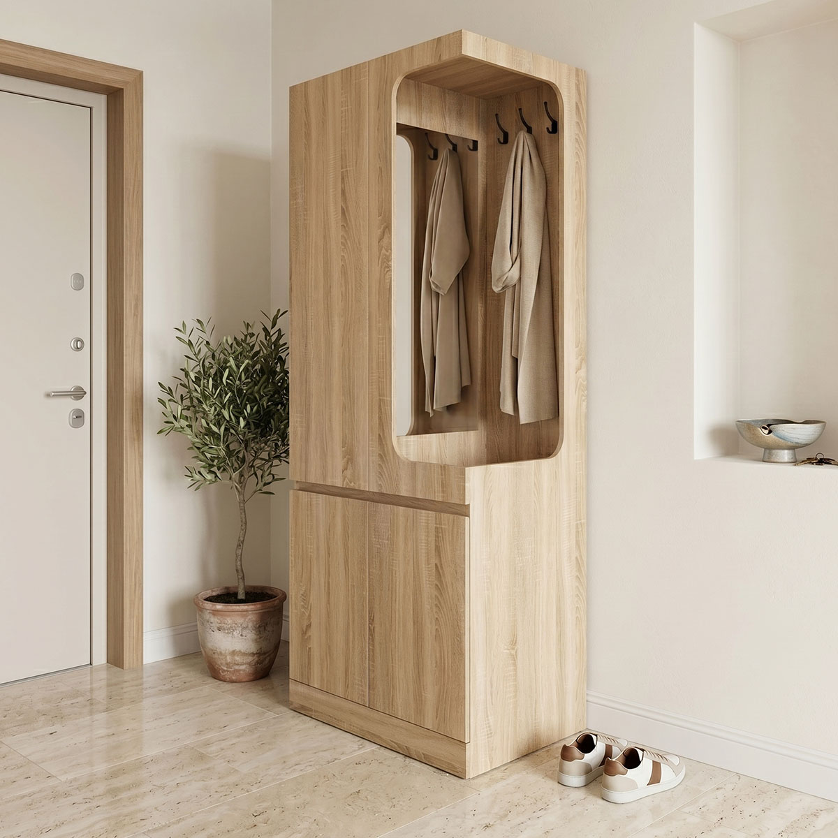 049-000126 Entrance unit Feby sonoma 80x50x190cm - Image 1