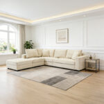 Multi-modal sofa Navaro beige fabric 281x256x85cm