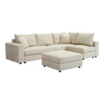 Multi-modal sofa Navaro beige fabric 281x256x85cm - Слика 3