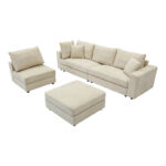 Multi-modal sofa Navaro beige fabric 281x256x85cm - Слика 4