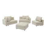 Multi-modal sofa Navaro beige fabric 281x256x85cm - Слика 5