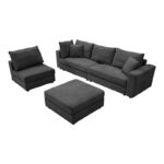 Multi-modal sofa Navaro anthracite fabric 281x256x85cm - Image 5
