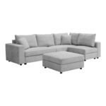 Multi-modal sofa Navaro gray fabric 281x256x85cm - Слика 3