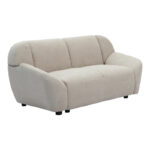 Two-seater sofa Echono beige fabric 144x88x77cm - Image 2