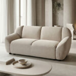 Two-seater sofa Echono beige fabric 144x88x77cm