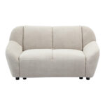 Two-seater sofa Echono beige fabric 144x88x77cm - Image 3