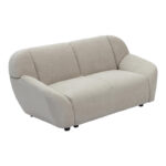 Two-seater sofa Echono beige fabric 144x88x77cm - Image 4