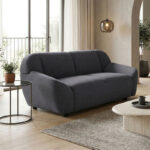 Two-seater sofa Echono anthracite fabric 144x88x77cm