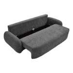 Three-seater sofabed with storage space Sereno anthracite fabric 233x91x82cm - Слика 5