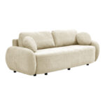 Three-seater sofabed with storage space Sereno beige fabric 233x91x82cm - Слика 2