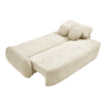 Three-seater sofabed with storage space Sereno beige fabric 233x91x82cm - Слика 3