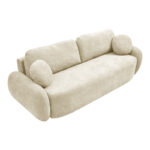 Three-seater sofabed with storage space Sereno beige fabric 233x91x82cm - Слика 4