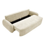 Three-seater sofabed with storage space Sereno beige fabric 233x91x82cm - Слика 5