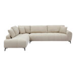 Corner sofa Veneto right corner beige fabric 298x208x85cm - Image 4