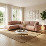 Corner sofa Veneto right corner rotten apple fabric 298x208x85cm