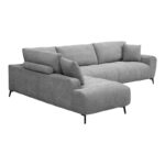 Corner sofa Veneto right corner grey fabric 298x208x85cm - Image 6