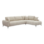 Corner sofa Veneto left corner beige fabric 298x208x85cm - Image 2