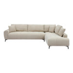 Corner sofa Veneto left corner beige fabric 298x208x85cm - Image 4