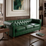 Three-seater sofa Chesterfield pu cypress 203x84x67cm