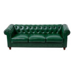 Three-seater sofa Chesterfield pu cypress 203x84x67cm - Слика 4