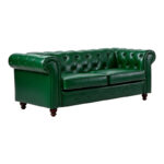 Two-seater sofa Chesterfield pu cypress 160x84x67cm - Image 2