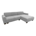 Reversible corner sofa Erros fabric in light grey color 287x161x71cm - Image 2