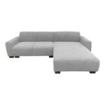 Reversible corner sofa Erros fabric in light grey color 287x161x71cm - Image 4