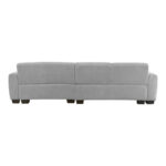 Reversible corner sofa Erros fabric in light grey color 287x161x71cm - Image 5