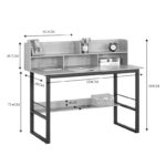 Work desk Biuro oak- black metal 120x60x103cm - Слика 6