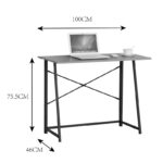 Siklo folding work desk oak- black metal 100x46x75.5cm - Image 6