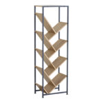 Orunta oak-black metal bookcase 40x26.5x125cm - Слика 2