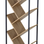 Orunta oak-black metal bookcase 40x26.5x150cm - Слика 4