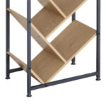 Orunta oak-black metal bookcase 40x26.5x150cm - Слика 5