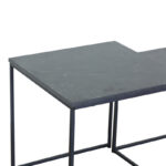 Masuta coffee tables 2 pcs. mdf black with marble effect-black metal - Слика 4