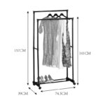 Floor hanger Ganco black metal 74.5x39x157cm - Слика 5