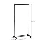 Floor hanger Wizak black metal 74.5x41,5x157cm - Image 5
