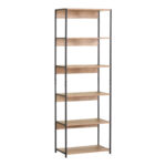 Kaliano oak-black metal bookcase 59.5x35x176.5cm - Слика 2