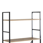 Bookcase Manlo oak with black metal 58.6x23.5x144cm - Слика 4