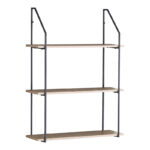 Wall shelf Fema oak with black metal 60x20x80cm - Слика 2