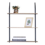 Wall shelf Fema oak with black metal 60x20x80cm - Слика 3