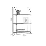 Wall shelf Fema oak with black metal 60x20x80cm - Слика 4