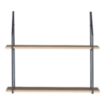 Wall shelf Fema oak with black metal 60x20x52cm - Слика 3