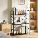 Bookcase-rack Manlo black metal 58.6x23.5x80cm