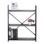 Bookcase-rack Manlo black metal 58.6x23.5x80cm - Image 3